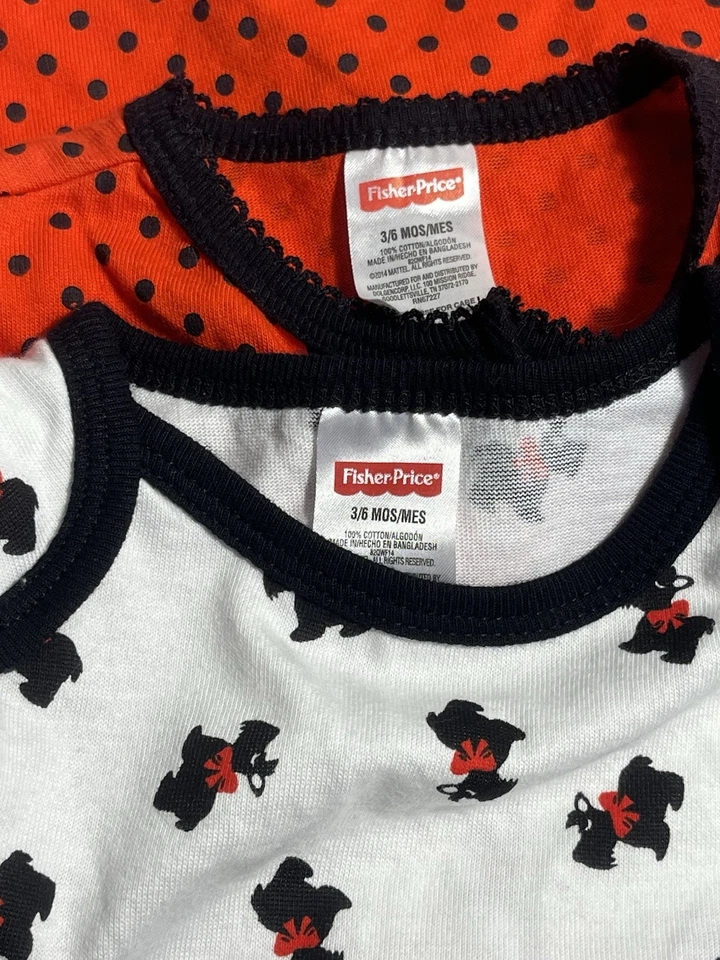 Vintage Fisher Price Baby Girl 2 Piece Set Holiday Christmas Festive 3/6 Months - Image 2 of 2