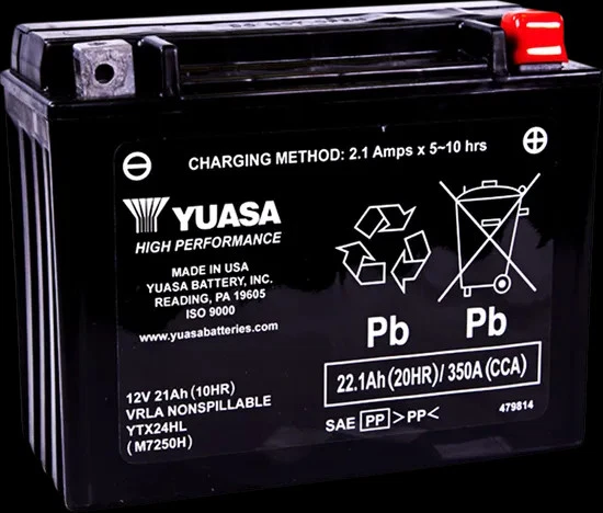 Batería AGM activada de fábrica Yuasa H-P YTX24HL Can-Am Spyder RS-S 10 Foto 2 de 4