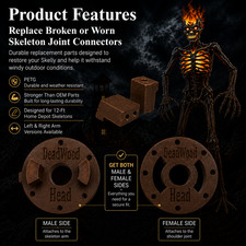12ft Inferno Deadwood Skeleton Head Receiver (female) And (male) Home Depot