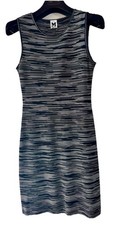 M Missoni-Black/White Geometric-Knit Sleeveless Sheath Dress Size 38