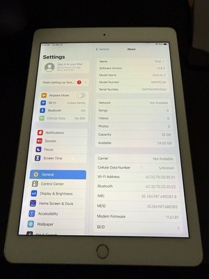 Apple iPad Air 2nd Gen WiFi Only 32GB 15.7 Gold MNVR2J/A