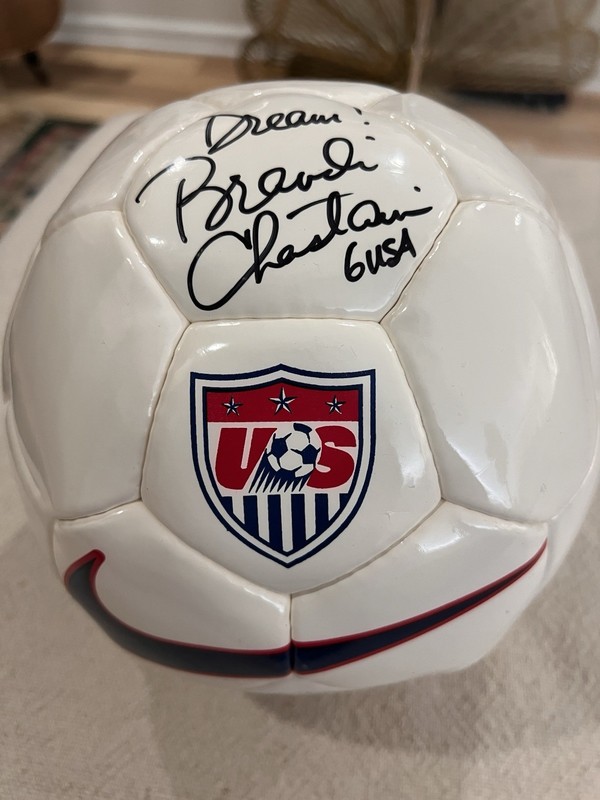 World Cup - Brandi Chastain Signed US Soccer Ball - Original Soccer Autograph