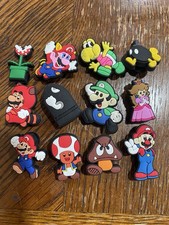 Various 12PC Lot Mario Shoe Charms For Crocs Unique  Fun Decoration/gift