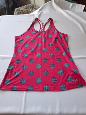 Tank-Top Shirt Nike Dri-Fit Pink und grüne Punkte Gr. XL / 42 44 46