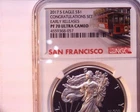 2017 S American Silver Eagle NGC PF70UCAM Congratulations Set Premier Label