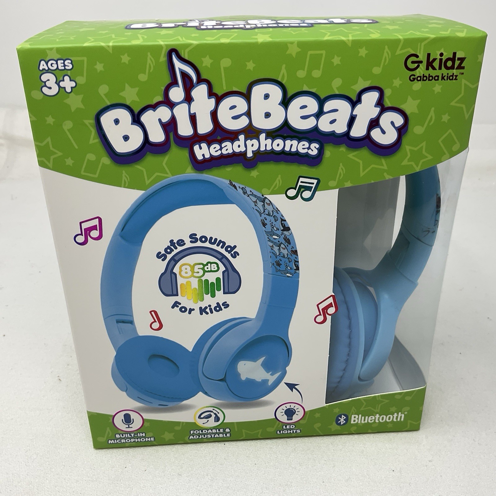 Blue BRITE BEATS Headphones with Bluetooth Safe Sounds for K