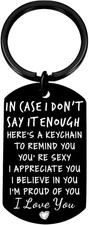 Boyfriend Gifts I Love You Keychain for Men Husband Small, Black