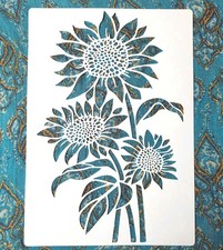 Sunflower Bouquet Stencil - 11.75"- Painting Wood Furniture Crafts Template