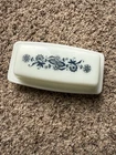 Vintage Pyrex Old Town Dark Blue Onion Covered Butter Dish