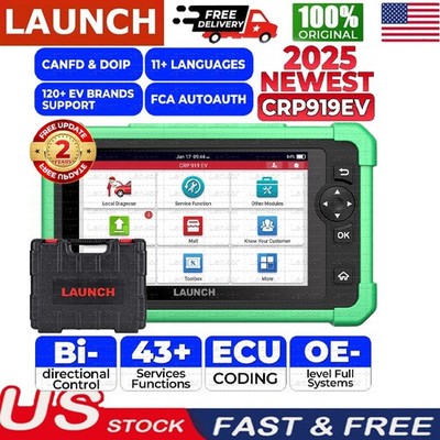 2026 LAUNCH X431 CRP919 EV Electric Car Diagnostic Tool OBD2 Scanner ECU Coding#