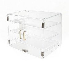 3-Tier Bakery Display Case Retail Countertop Display Case Home Dessert Cabinet