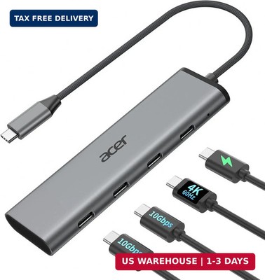 Acer 10Gbps USB C Hub with 4K@60Hz USB-C Display Output, 4-Port USBC Splitter wi