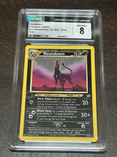 Houndoom (1st Edition) graded CGC 8 for sale on eBay