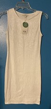 NEW C & A White Slip On Dress Sleeveless Size Medium Stretch