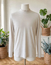 🤍 Magnifique pull col montant homme Taille XXL Blanc Faux Col Roulé excellent é