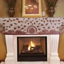Thanksgiving Mantle Scarf for Fireplace Decorations - Lace Mantel Cover Runne...