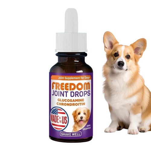 Freedom Joint Drops For Dogs , Glucosamine, & Chondroitin, 30 Ml Dropper