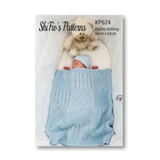 Knitting Pattern for  Squares Baby Blanket KP624