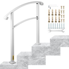 Transitional Handrail Fits 3 Steps Matte White