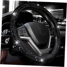 Steering Wheel Cover for Standard Size 14"1/2-15"1/4 Black with Black Diamond