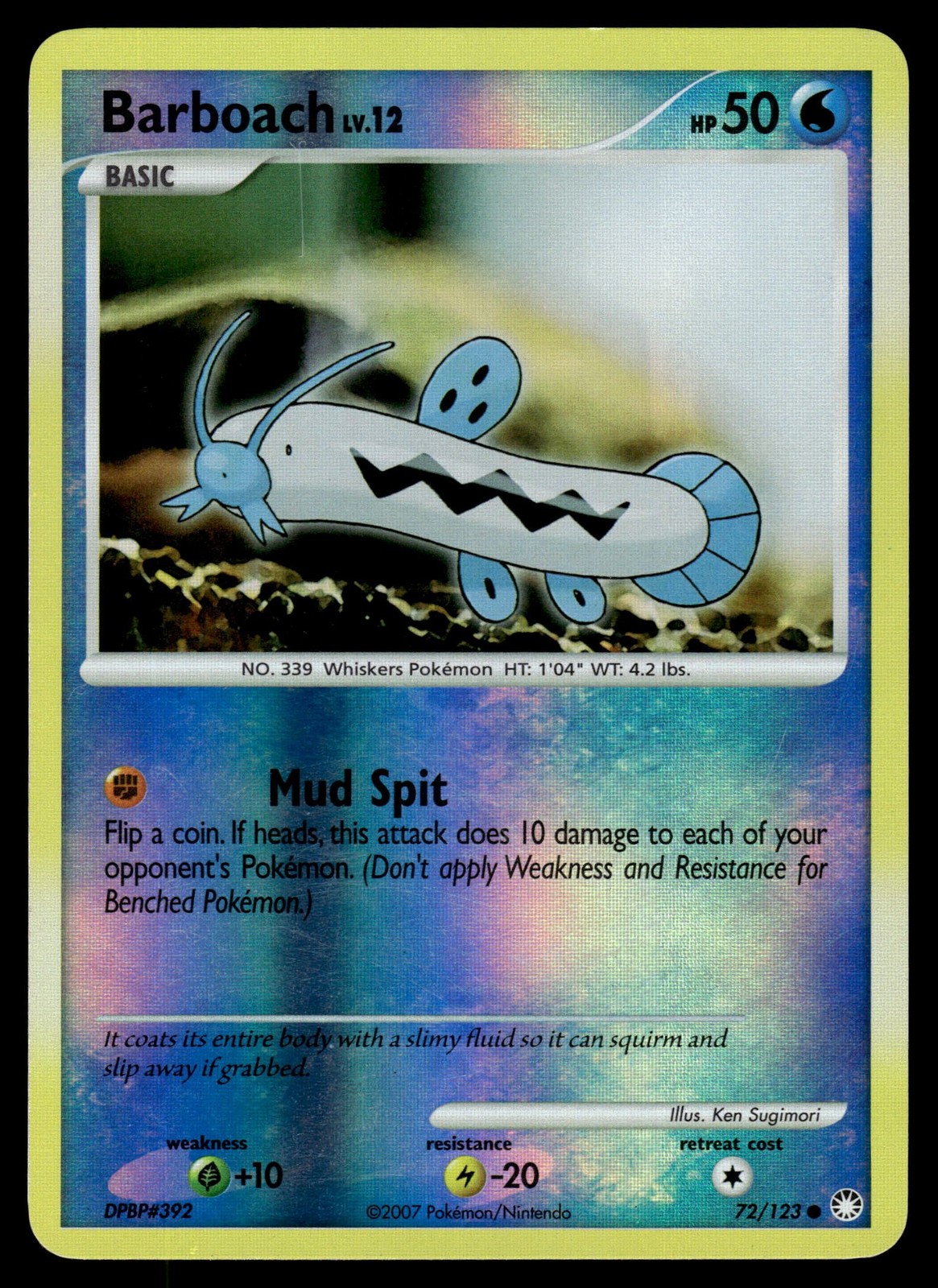 BARBOACH - 72/123 Common Mysterious Treasures Pokemon LP