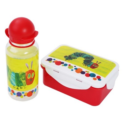 Raupe Nimmersatt Set Kinder Brotdose + Trinkflasche Flasche Lunch-Box Brot-Box
