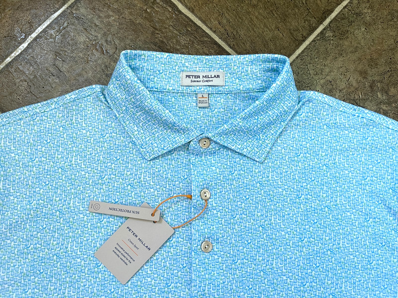 NWT $115.00 Peter Millar White Mezcal Performance Jersey Polo Men's L