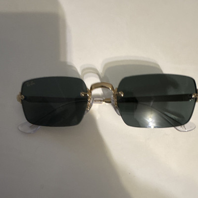 Ray-Ban Herren Sonnenbrille randlos quadratisch gold schwarzes Kunststoffglas