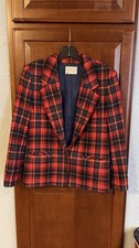 Vintage Pendleton Blazer Womens 10 Red Blue Tartan Blazer Virgin Wool Pockets