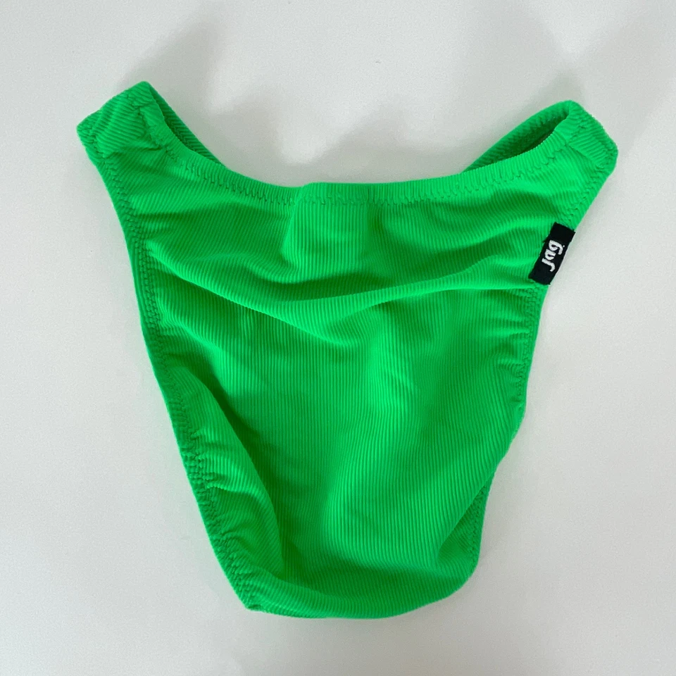 TRAJE DE BAÑO JAG NEÓN De Colección Años 80 90 Parte Inferior de Bikini Playa Surf Verde Talla S? Foto 2 de 4