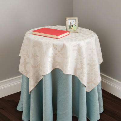 Essential Home Floral Bristol Natural Table Topper 35x35 in 