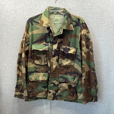 US Military Jacket Mens Medium Green Camouflage Camo Fatigue 8415