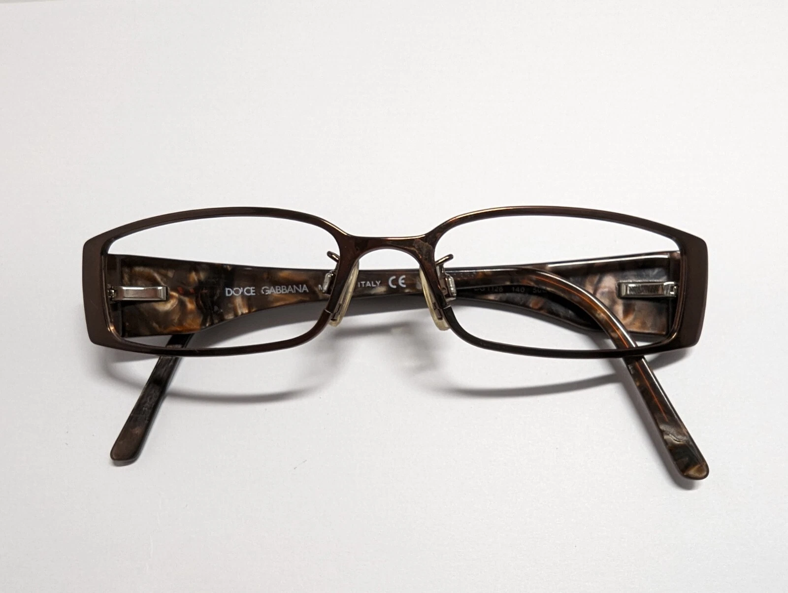 Dolce and Gabbana Eyeglasses, Frames Only, 50 16 140, DG 1126, Brown Plastic