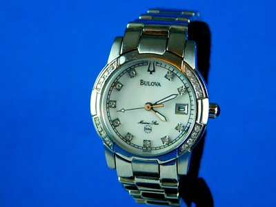 Bulova Women\'s Watch Diamond Indices Blue Mother Of Pearl Dial 32mm Bulova Marine Star Diamond Accent Blue Mother-of-Pearl Dial  main image 3