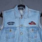Orange County Choppers Denim Jacket Mens Medium Blue Jean Vest Patch Embroidered