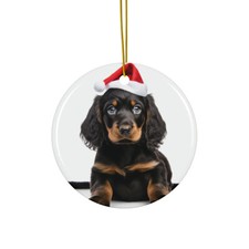 Gordon Setter Puppy - Ceramic Christmas Ornament - Printed in USA