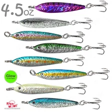 Fish WOW! 4.5oz Fishing Mega Live Metal Bait Fish Jigs bait Holographic Lure lot