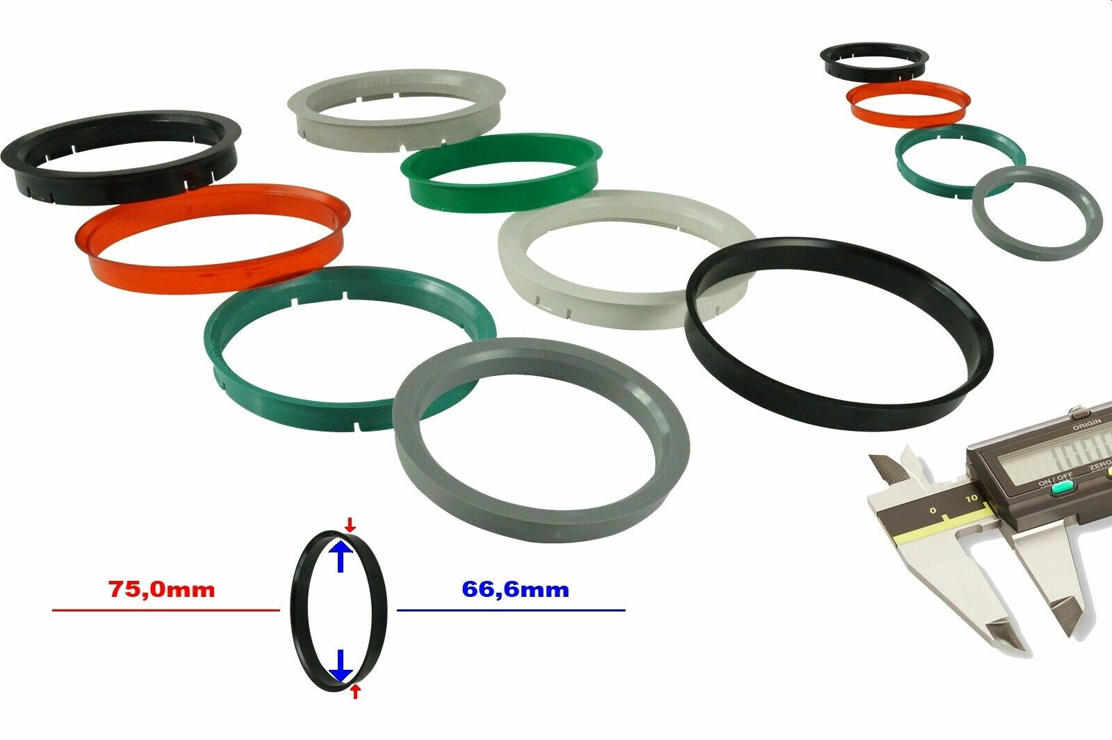 Anelli Centratori Cerchi Auto 72.6mm A 60.1mm - Set Di 4 In Plastica Nero Per Eliminare Vibrazioni - Foto 8