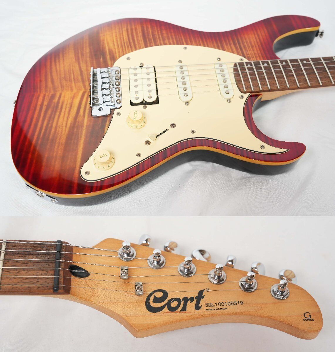 Cort G Series G210FT Cherry Sunburst Flame Maple Top Cort G Series G210FT Cherry Sunburst Flame Maple Top