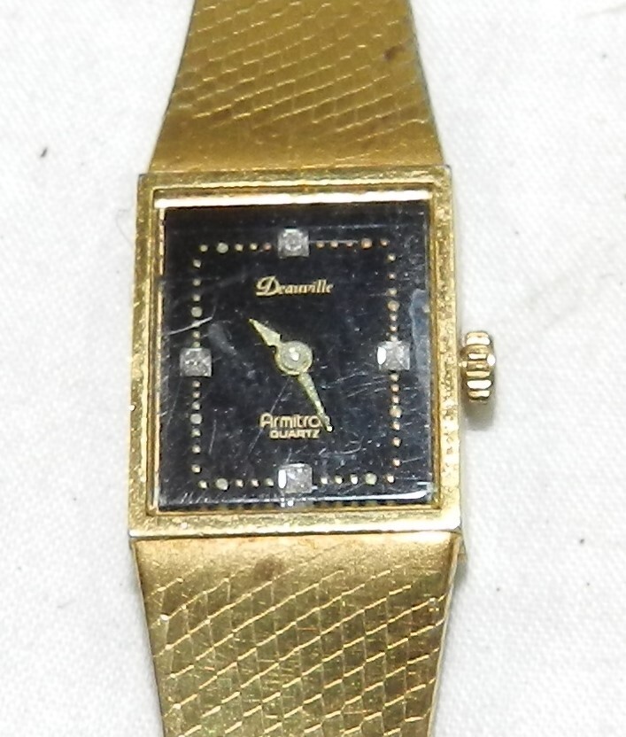 Women's Deauville Armitron Quartz Watch with clear stones on dial- needs  battery