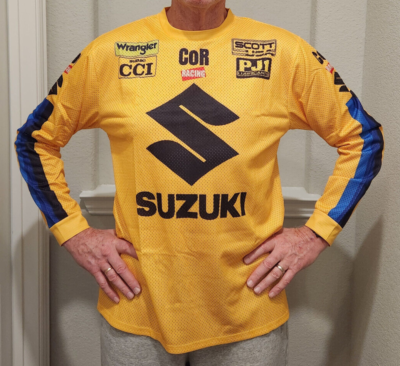 New Reproduction Vintage SUZUKI Shirt, Mens L, MX Motocross