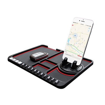 Multifunctional Anti-Slip Mat Phone Holder Temporary Parking Number Sign Panel