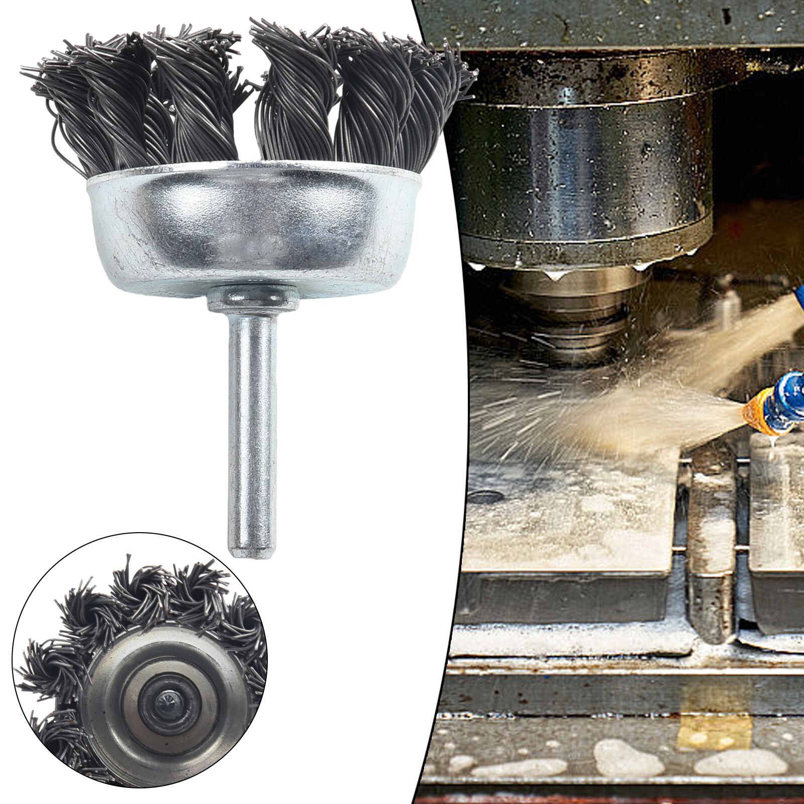 Heavy-Duty Wire Brush Drill Attachment for Rust Removal with 1/4 Inch Shank