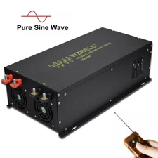 6000W Pure Sine Wave Power Inverter 24V to 110/220V Truck Remote Control