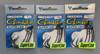 3 Packs Gamakatsu Superline EWG Hooks 5/0 74415