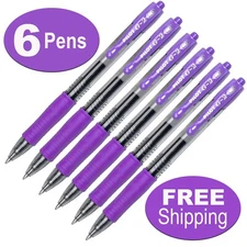 Pilot G2 10 Purple 31648 1.0mm Bold Point Gel Ink Rollerball Pens, Pack of 6