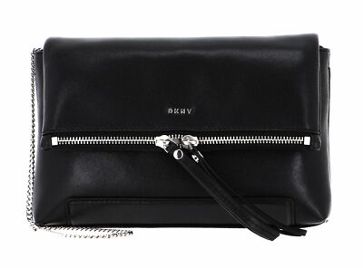 DKNY Jaye Clutch Crossbody Umhängetasche Abendtasche Tasche Black / Silver