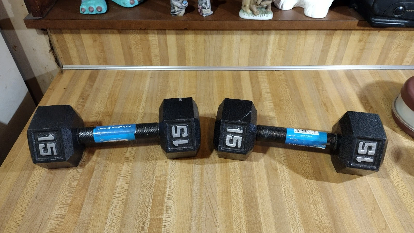 Fitness Gear 15lb. Cast Iron Hex Dumbbells,set!
