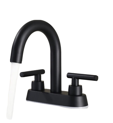 Bathroom Faucet Matte Black KES L4117LF-BK-C1 4 Inch Centerset Faucet 2-handle