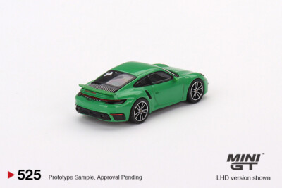 MINI GT Porsche 911 Turbo S Python Green No.525 (LorR Random